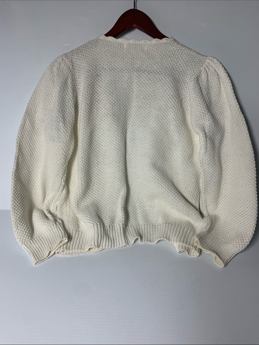Vintage Cream Floral Embroidered Cardigan Sweater - Picture 2 of 4